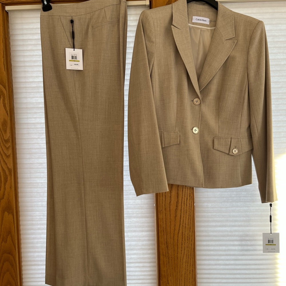 Calvin Klein Women’s Suit, size 14 sand color